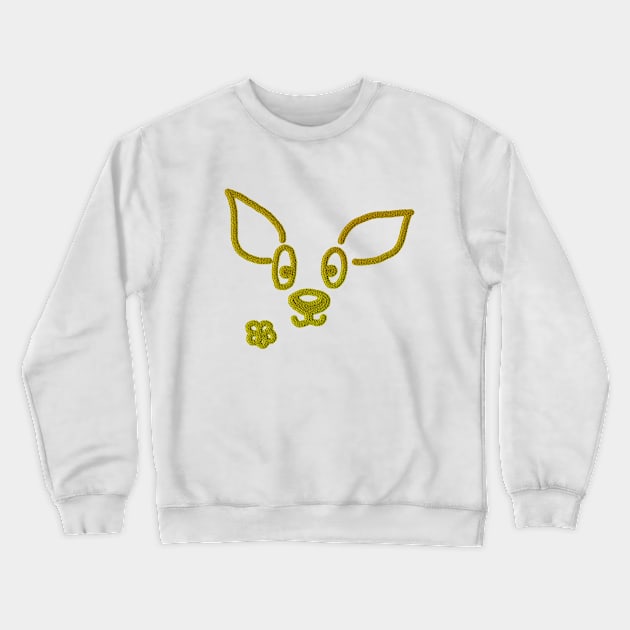 Cute Golden Deer Flower Crewneck Sweatshirt by Whimsical Splendours